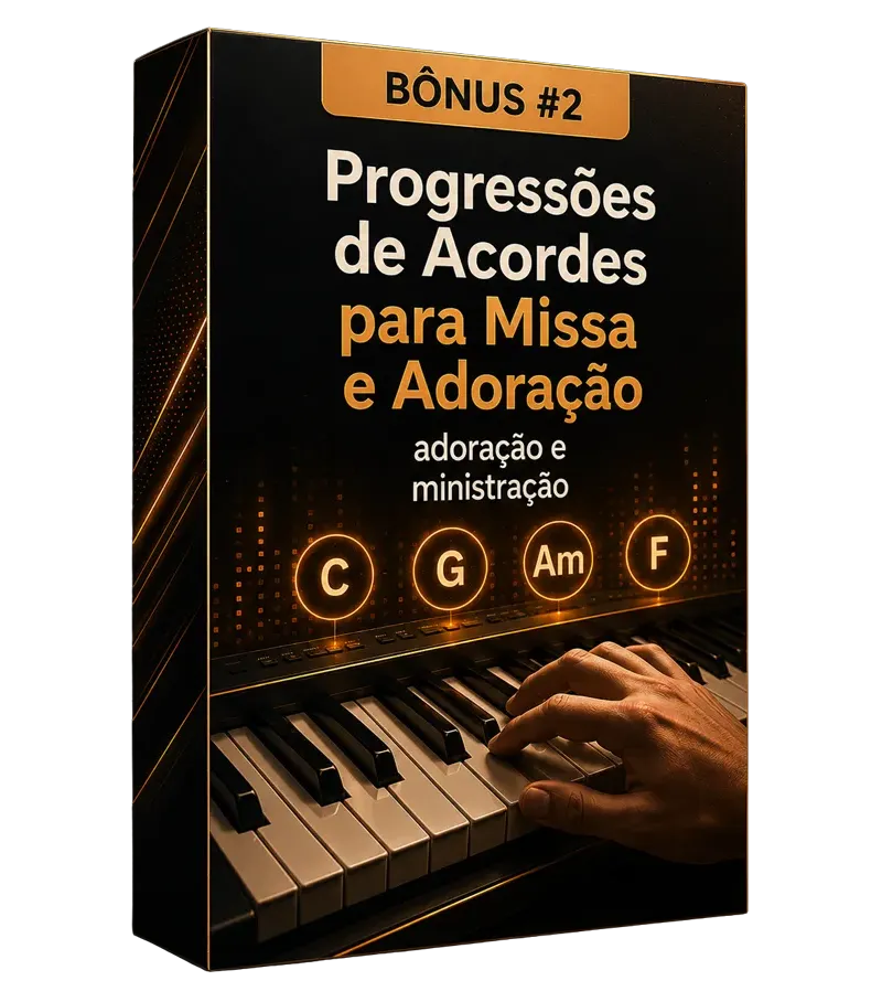 Mockup Progressões de Acordes para Missa e Adoração