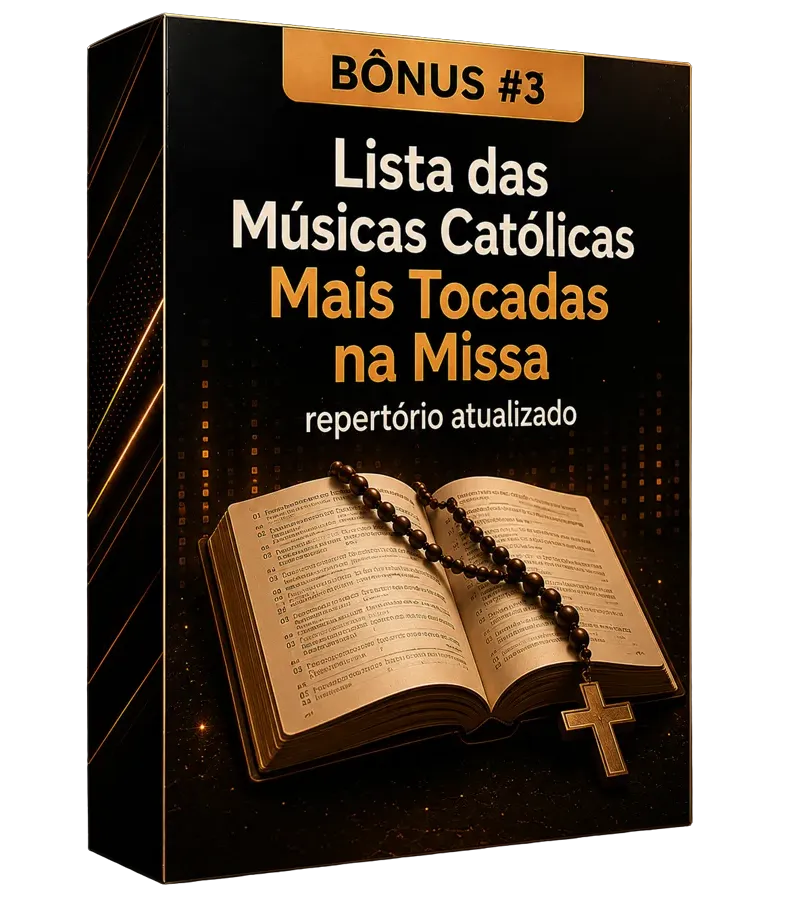Mockup Lista das Músicas Católicas Mais Tocadas na Missa